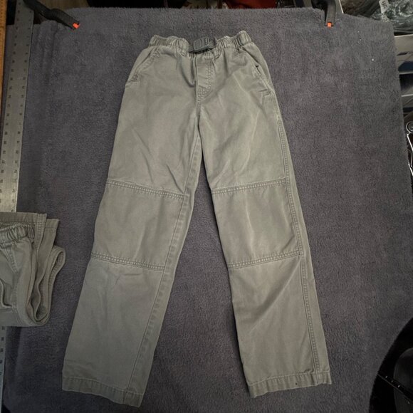 Lands End Boys Medium Size 12s Gray Elastic Waist Cargo Pants Adjustable Belt - Picture 11 of 12